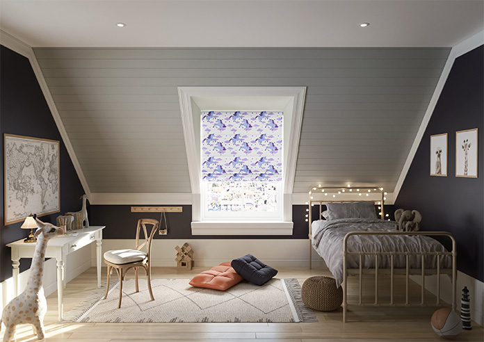 Unicorn Magic, Purple - Motorised Roman Blind - Image 8